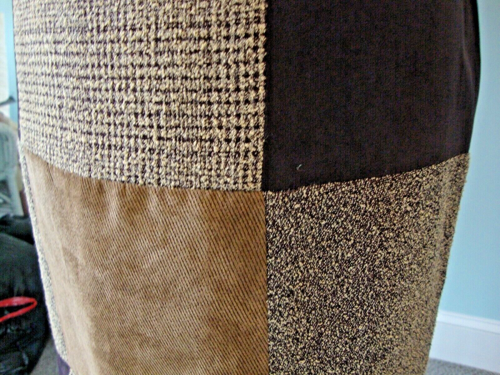 Vintage 80's Women's Brown Color Block Skirt  Size 14 - Fresh Stock Dated March 2026