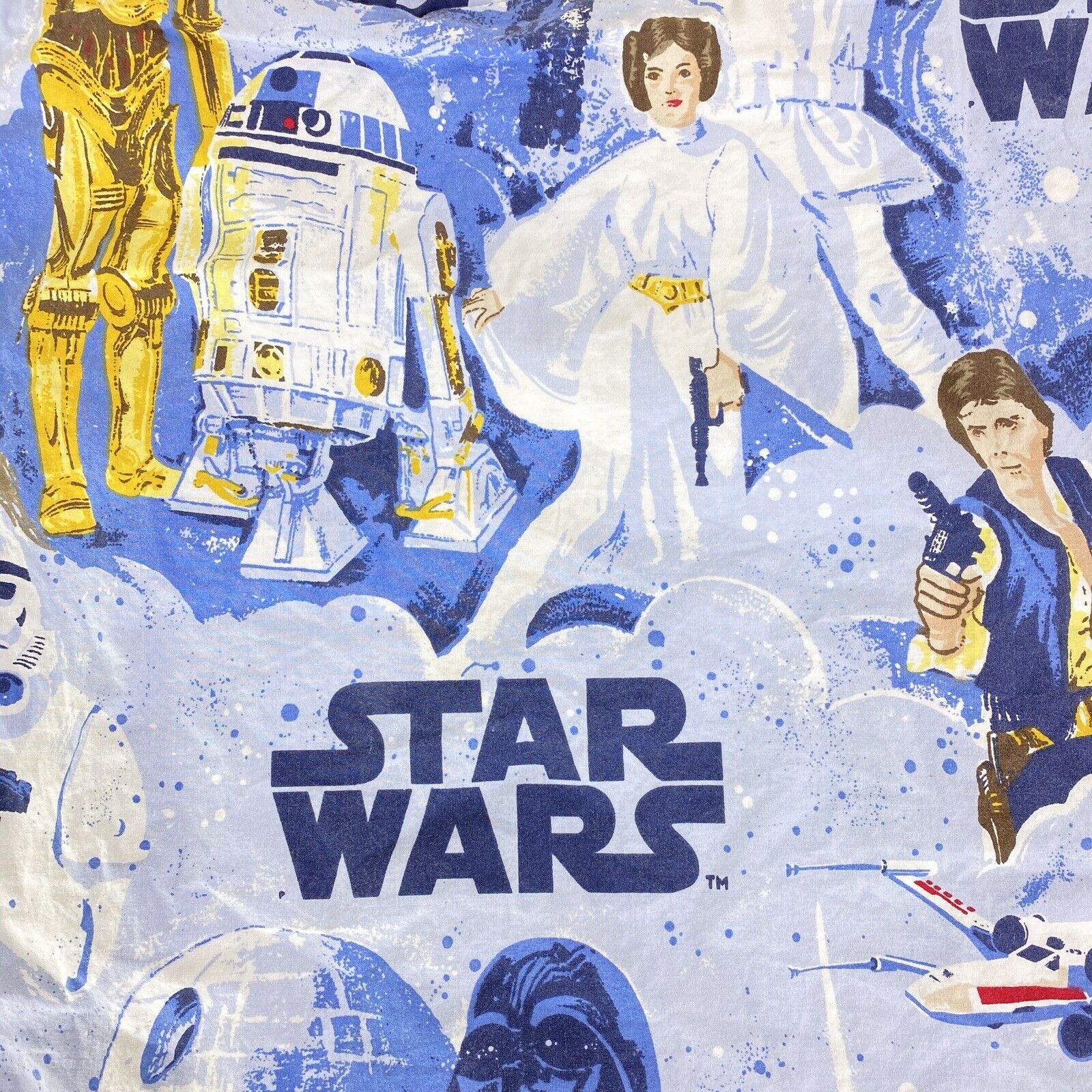 Star Wars Pottery Barn Retro Pillowcase (2) Standard Luke Han Vader Leia R2D2 - Fresh Stock Dated December 2025