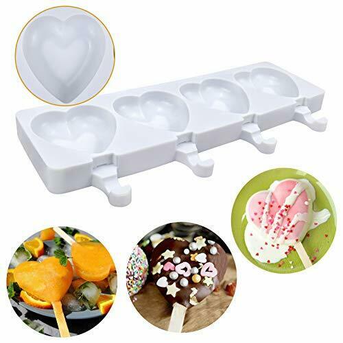 Palksky 2 Pack Large Popsicle Mold for Cakesicle Heart Cake Pop Mold/ 4 Cavit... - Fresh Stock Dated February 2026