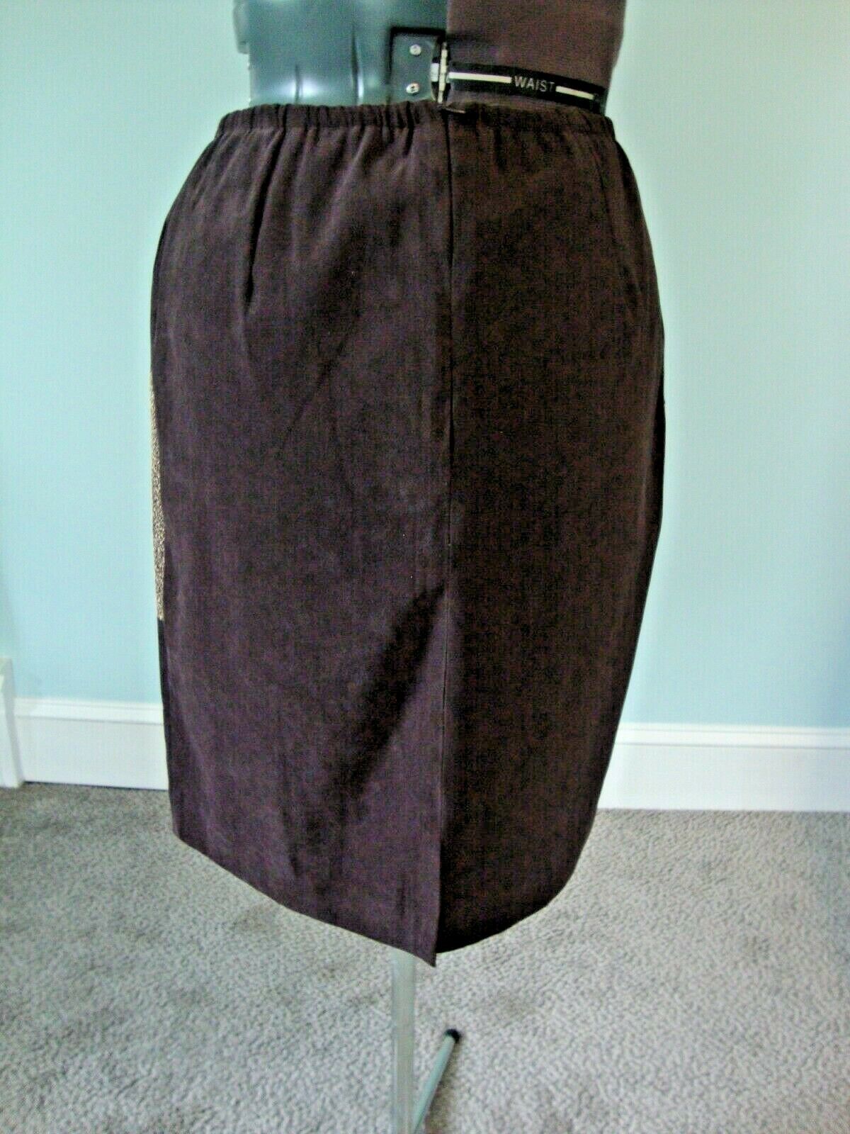 Vintage 80's Women's Brown Color Block Skirt  Size 14 - Fresh Stock Dated March 2026