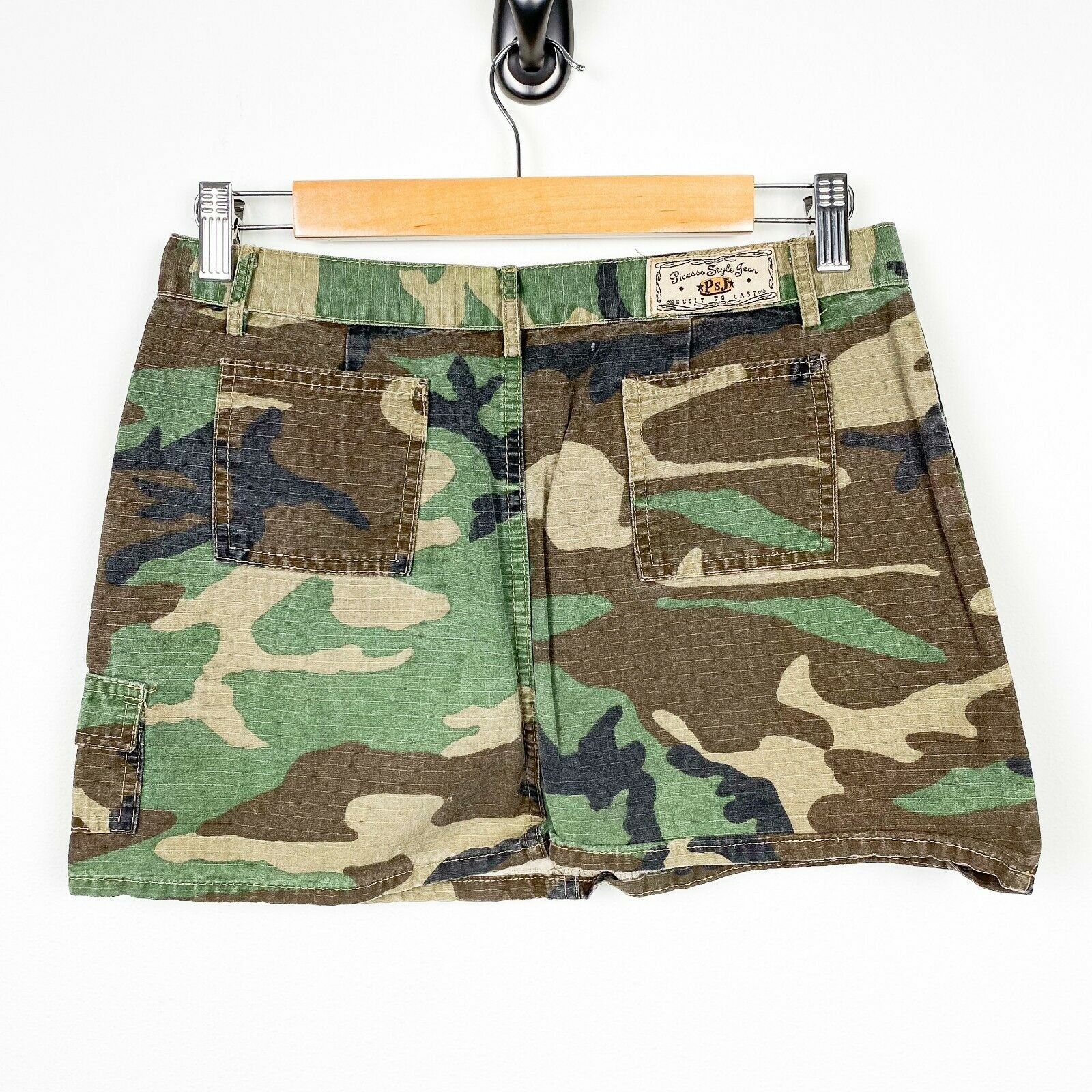 Vintage Y2K camo low rise Jean PSJ Camouflage Print Mini Skirt Size Medium - Fresh Stock Dated February 2026