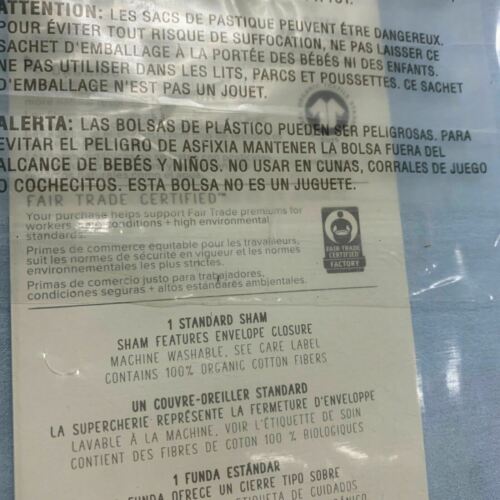 Pottery Barn Kids/West Elm Woodland Colorful Organic Sham NEW Standard 20x26 - Fresh Stock Dated December 2025