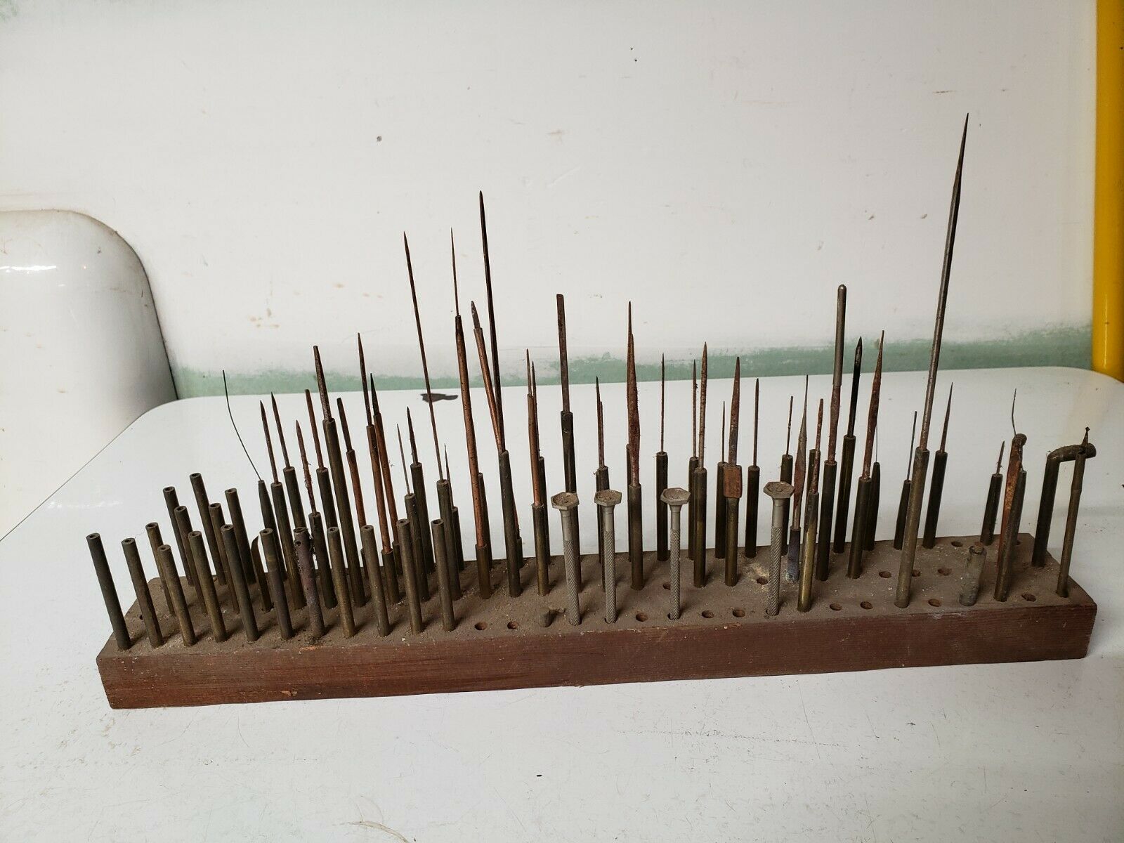 LARGE LOT OF VINTAGE WATCHMAKER / JEWELER TOOLS WITH WOODEN HOLDING RACK - Fresh Stock Dated February 2026