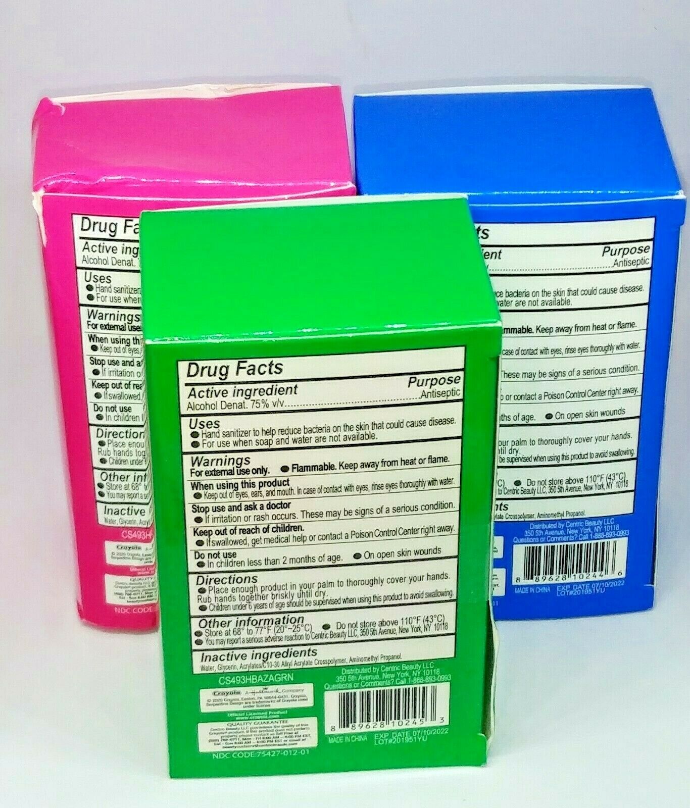 Crayola Antibacterial Hand Sanitizer - 15 Packets Per Box (3 Box) - Fresh Stock Dated February 2026