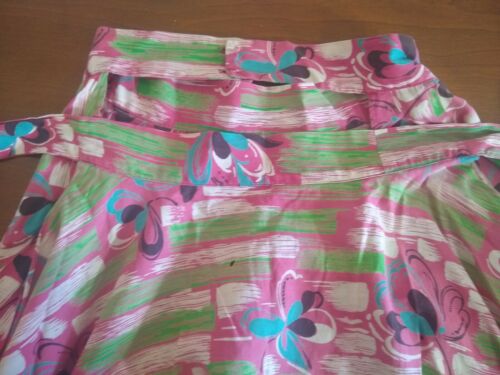 Vintage Tropical Floral Print Skirt handmade xs - Fresh Stock Dated December 2025