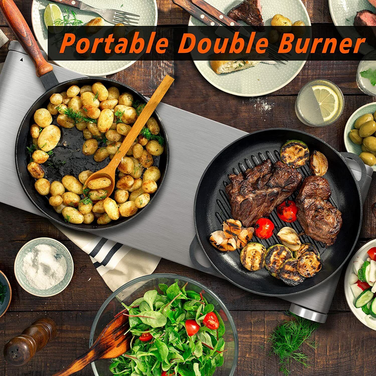 Hot Plate, CUSIMAX Double Burner Electric Cooktop, Hot Plate Cooking Double Hot - Fresh Stock Dated February 2026