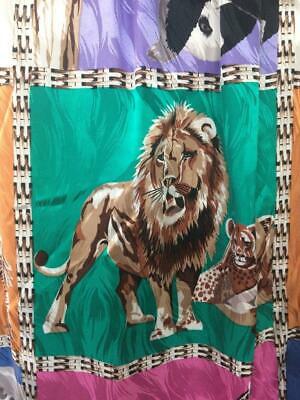 Vtg Jerri Sherman multicolor animal safari novelty silk skirt - med- sze 8 - Fresh Stock Dated February 2026