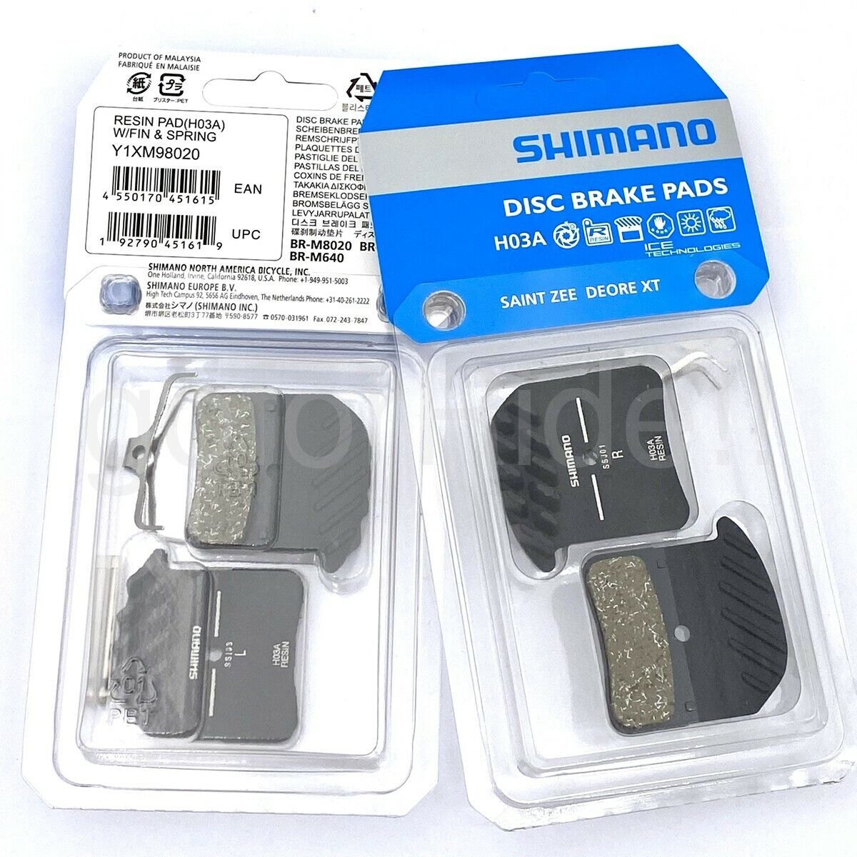 2x Shimano H03A SAINT M820 ZEE XT M8020 Resin Disc Brake Pads Ice Tech Y1XM98020 - Fresh Stock Dated February 2026