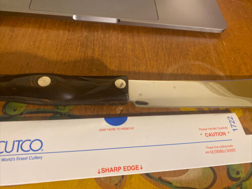 VTG USA CUTCO 1722 Butcher Knife Classic Brown Handle Factory Sharpened - Fresh Stock Dated December 2025