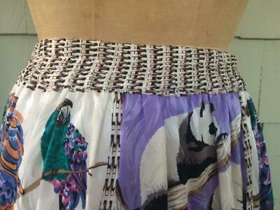 Vtg Jerri Sherman multicolor animal safari novelty silk skirt - med- sze 8 - Fresh Stock Dated February 2026