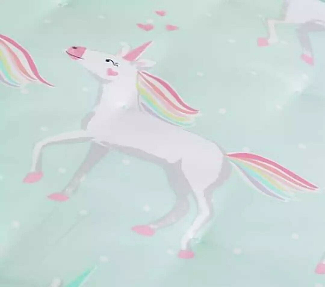 Pottery Barn Kids Molly Unicorn Dream Puff Soft Aqua Euro Pillow Sham 26