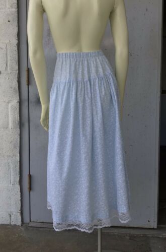 Vtg Pastel Blue Prairie Skirt Gunne Sax Style Calico Ruffle Lace Pastel XS - Fresh Stock Dated February 2026