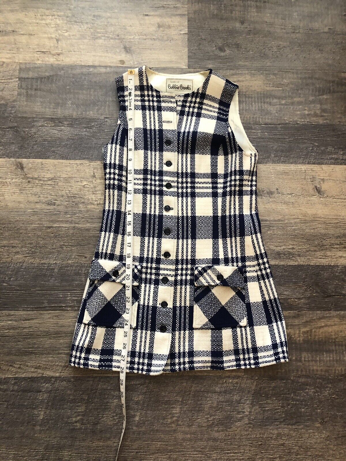 1960’s Bobbie Brooks Plaid Mini Dress - Fresh Stock Dated March 2026