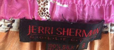Vtg Jerri Sherman multicolor animal safari novelty silk skirt - med- sze 8 - Fresh Stock Dated February 2026