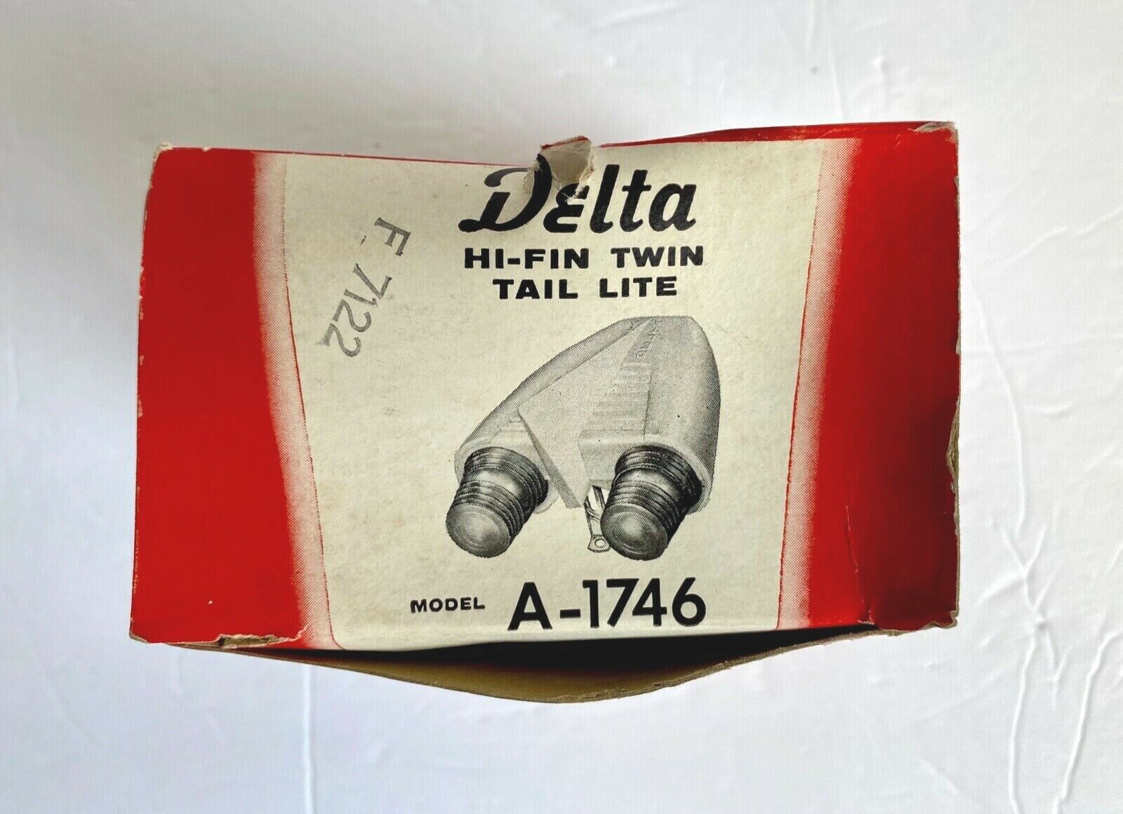 Vintage NOS 1950s Delta Hi-Fin Twin Tail Lite Bicycle Lights A-1746 Bike Light - Fresh Stock Dated December 2025