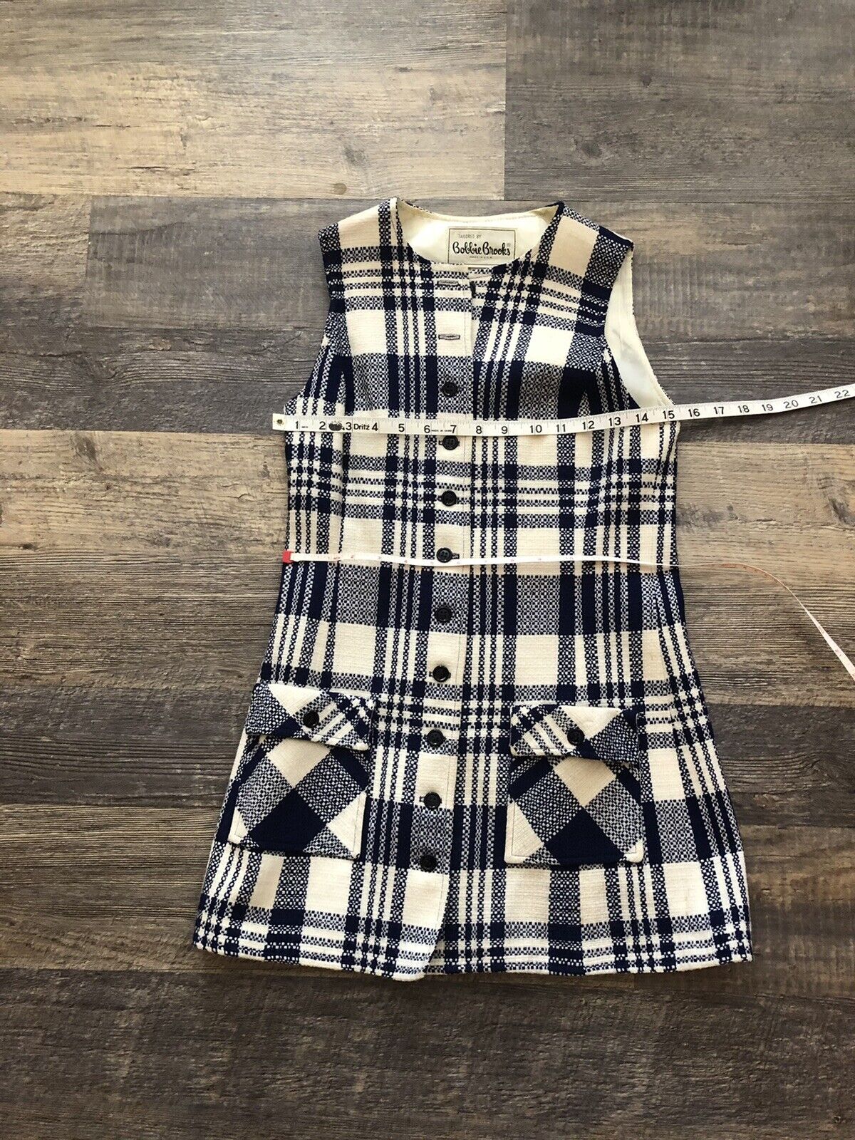 1960’s Bobbie Brooks Plaid Mini Dress - Fresh Stock Dated March 2026