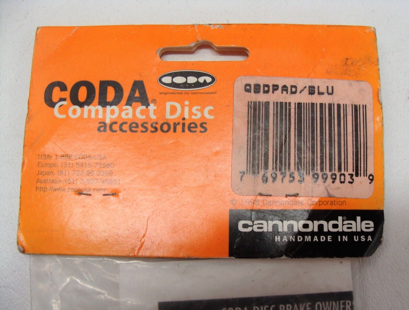 ~ Vintage NOS Cannondale Coda Compact Disc Brake Pads - Original 90's ~ - Fresh Stock Dated February 2026