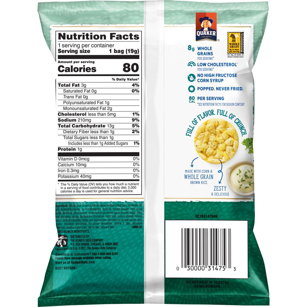 Quaker Rice Crisps, Savory Mix, 0.67 Oz Bags, 30 Count - Fresh Stock Dated February 2026