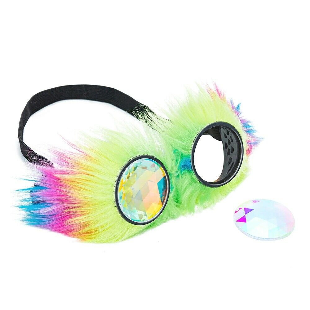 Kaleidoscope Rave Goggles 26x12x5cm Plastic Steampunk Cosplay Party Lens Glasses - Fresh Stock Dated February 2026