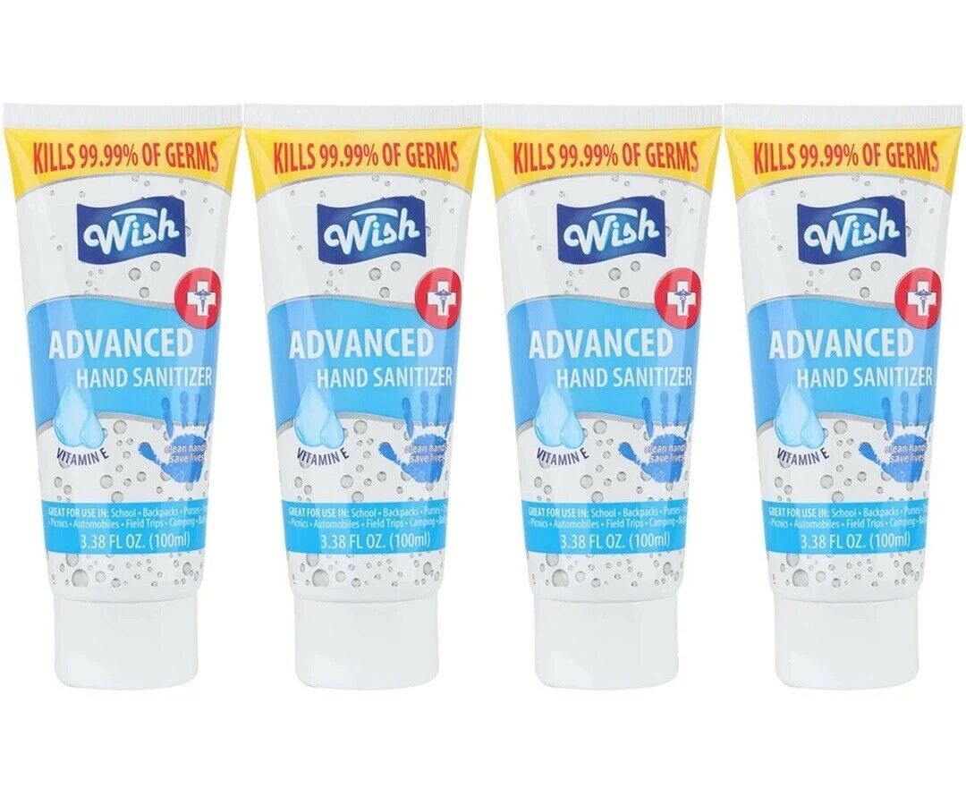 Wish Hand Sanitizer 70% Alcohol 3.38oz Tube Travel Size - Fresh Stock Dated December 2025