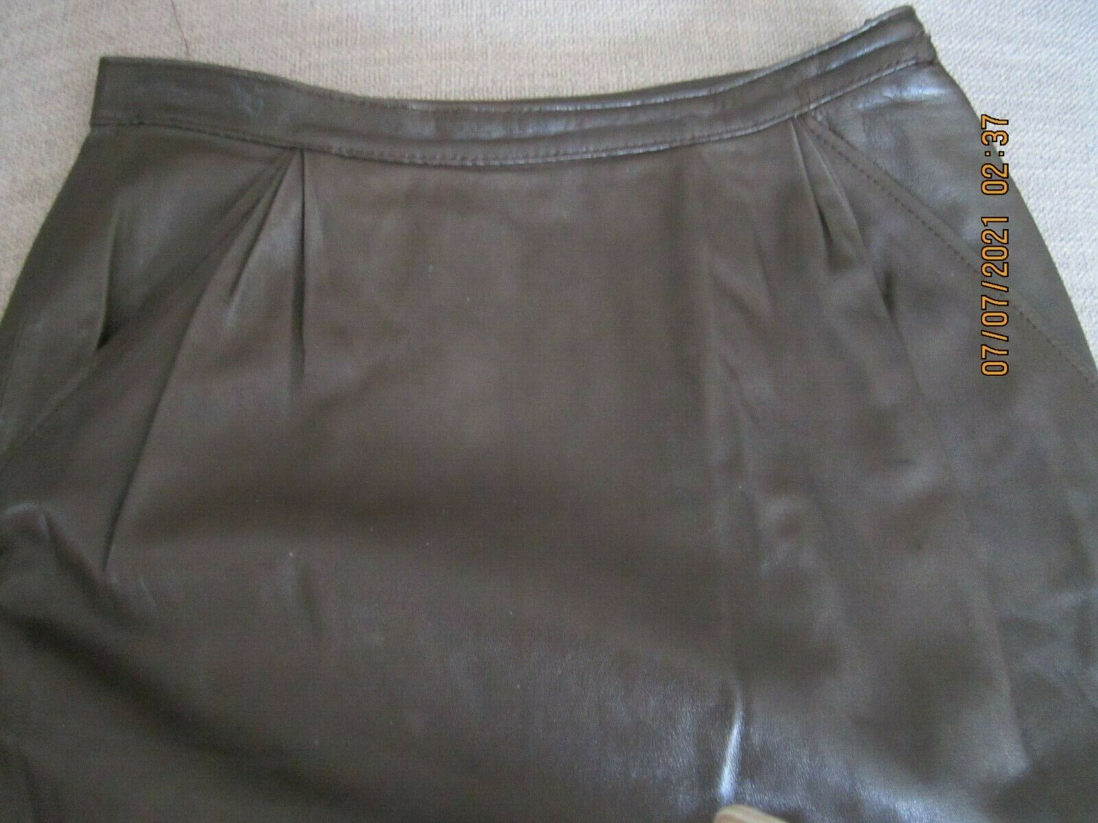 SAINT LAURENT rive gauche vintage women's leather short skirt, size 2, Euro 38 - Fresh Stock Dated February 2026