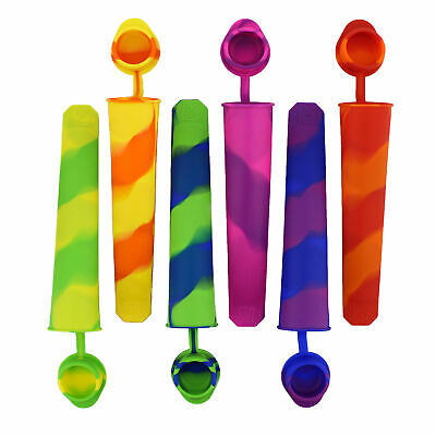 7Penn Ice Pop Molds Popsicle Molds - 6 Pc Silicone Frozen Yogurt Tubes with Lids - Fresh Stock Dated December 2025