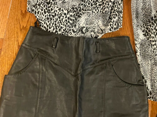 Womens Vintage black 100% genuine leather skirt size 10 - Fresh Stock Dated February 2026
