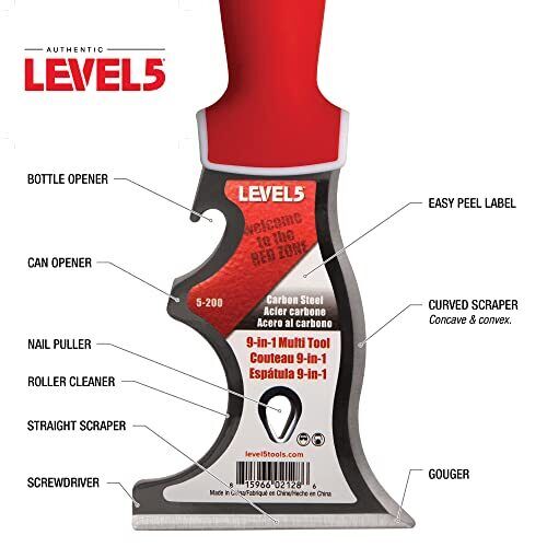 9-In-1 Painter’s Tool - LEVEL5 | Multi-Use Knife Hardened Carbon Steel | Meta... - Fresh Stock Dated February 2026
