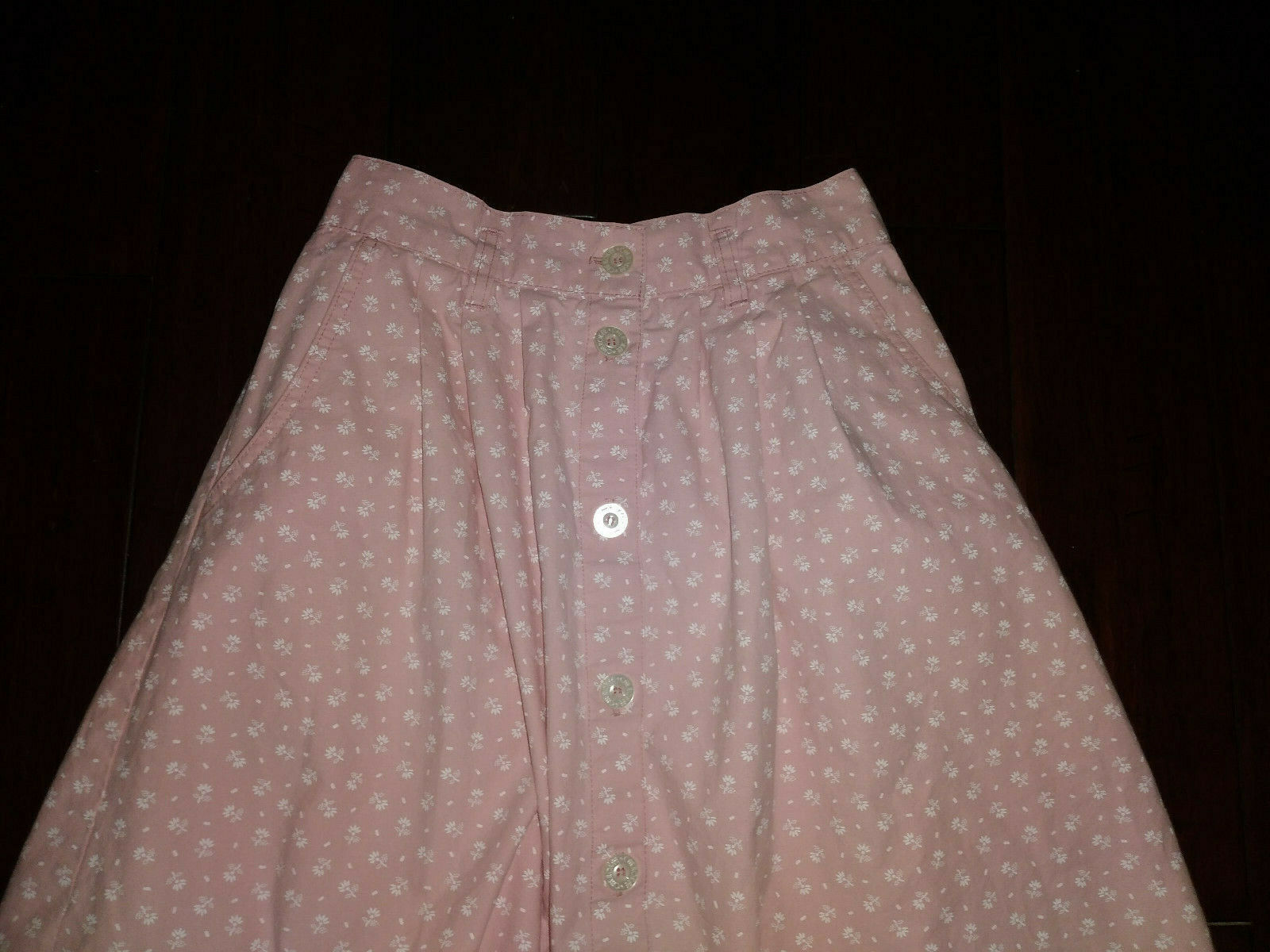 Vintage 80's Cherokee Long Pink W/ White Flowers Long Prairie Boho Skirt Sz 14 - Fresh Stock Dated February 2026