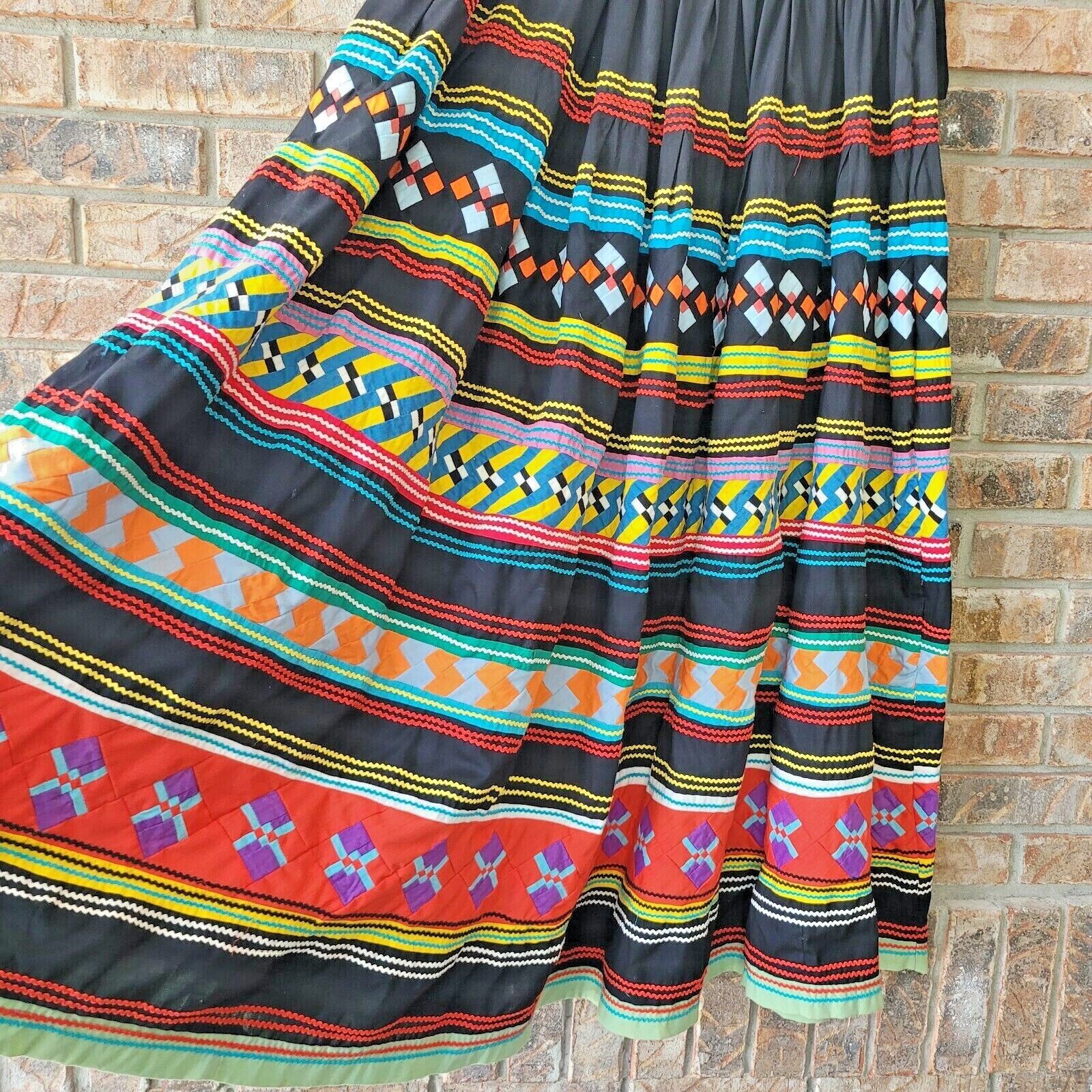 Eye Dazzler Vintage Seminole Hand-Pieced Patchwork Skirt Medium/Large - Fresh Stock Dated March 2026