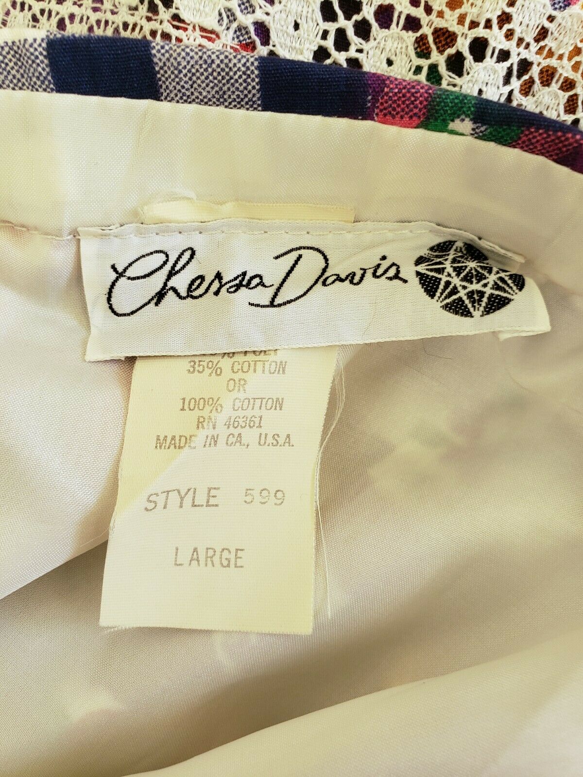 NWT! Vtg 70s CHESSA DAVIS PLAID PRAIRIE SKIRT Cottagecore New! Boho Hippy sz M - Fresh Stock Dated February 2026