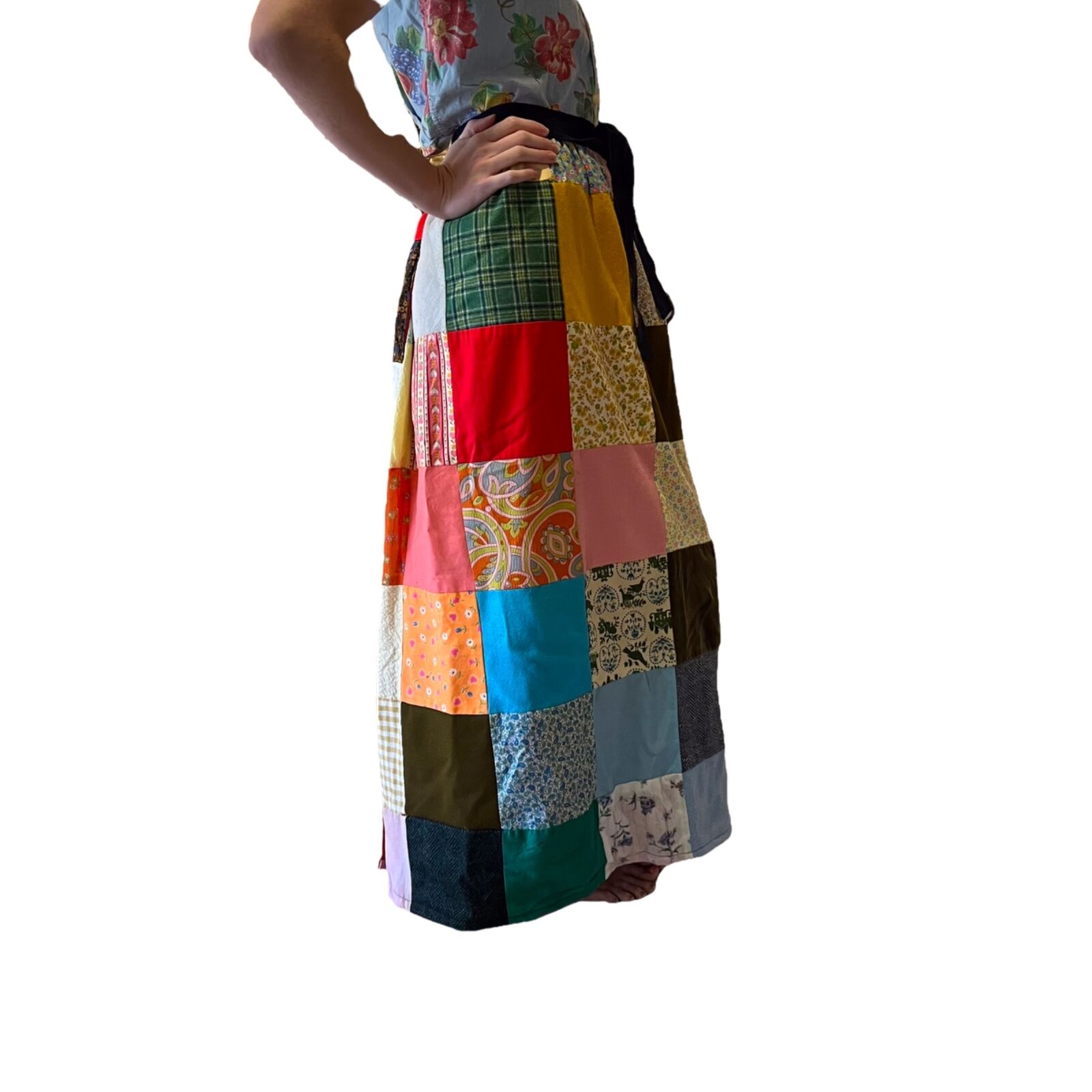 Vintage 60s 70s Patchwork Quilted Maxi Skirt Ladies Size M/L Cottage Core Retro - Fresh Stock Dated March 2026