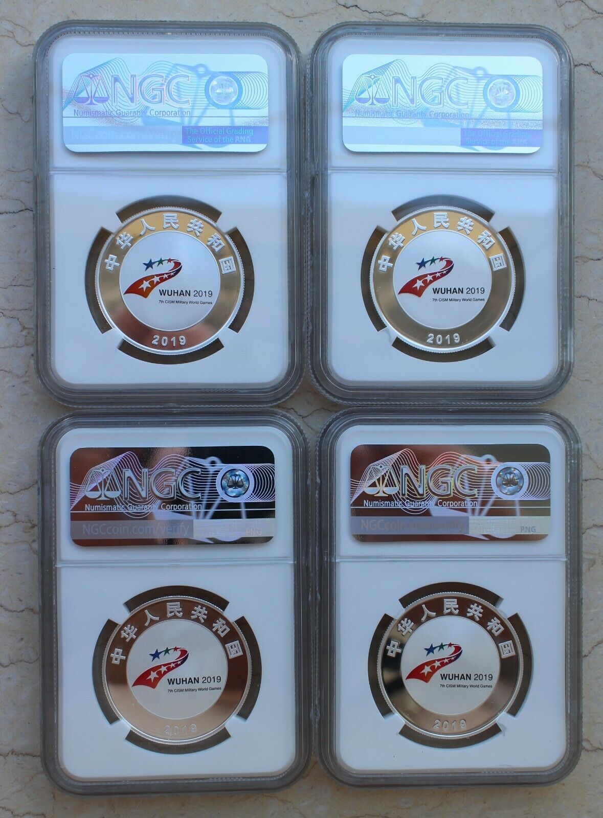 NGC PF70 China 2019 One Set(4 Pcs x 15g Silver Coins)- 7th CISM World Games (FR) - Fresh Stock Dated February 2026