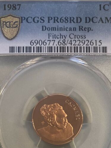 Dominican Republic 1987 Centavoo Fitchy Cross PCGS PR68DCAM Deep Cameo Proof - Fresh Stock Dated February 2026