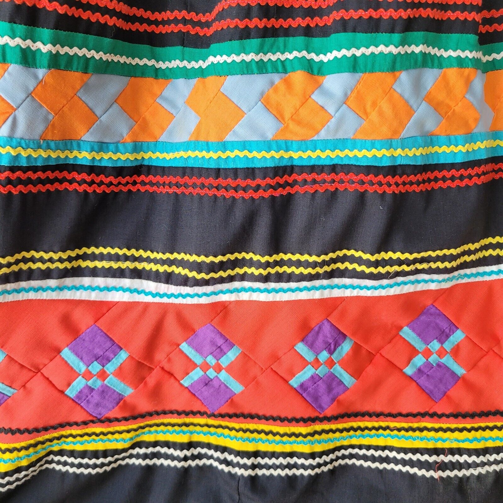 Eye Dazzler Vintage Seminole Hand-Pieced Patchwork Skirt Medium/Large - Fresh Stock Dated March 2026