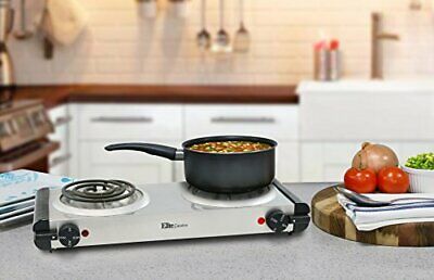 Estufa Cocina Electrica De1-2 Hornillas Portatil Para Casa Apartamento Campament - Fresh Stock Dated December 2025