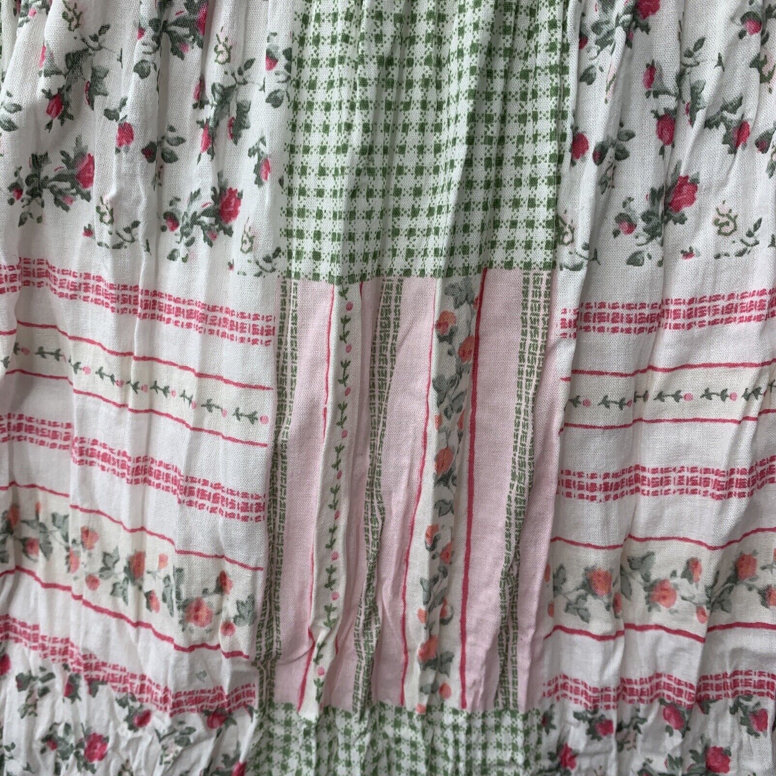 VTG Ms Lee Sz Small Floral Gingham Patchwork Pattern Tiered Broomstick Skirt - Fresh Stock Dated March 2026