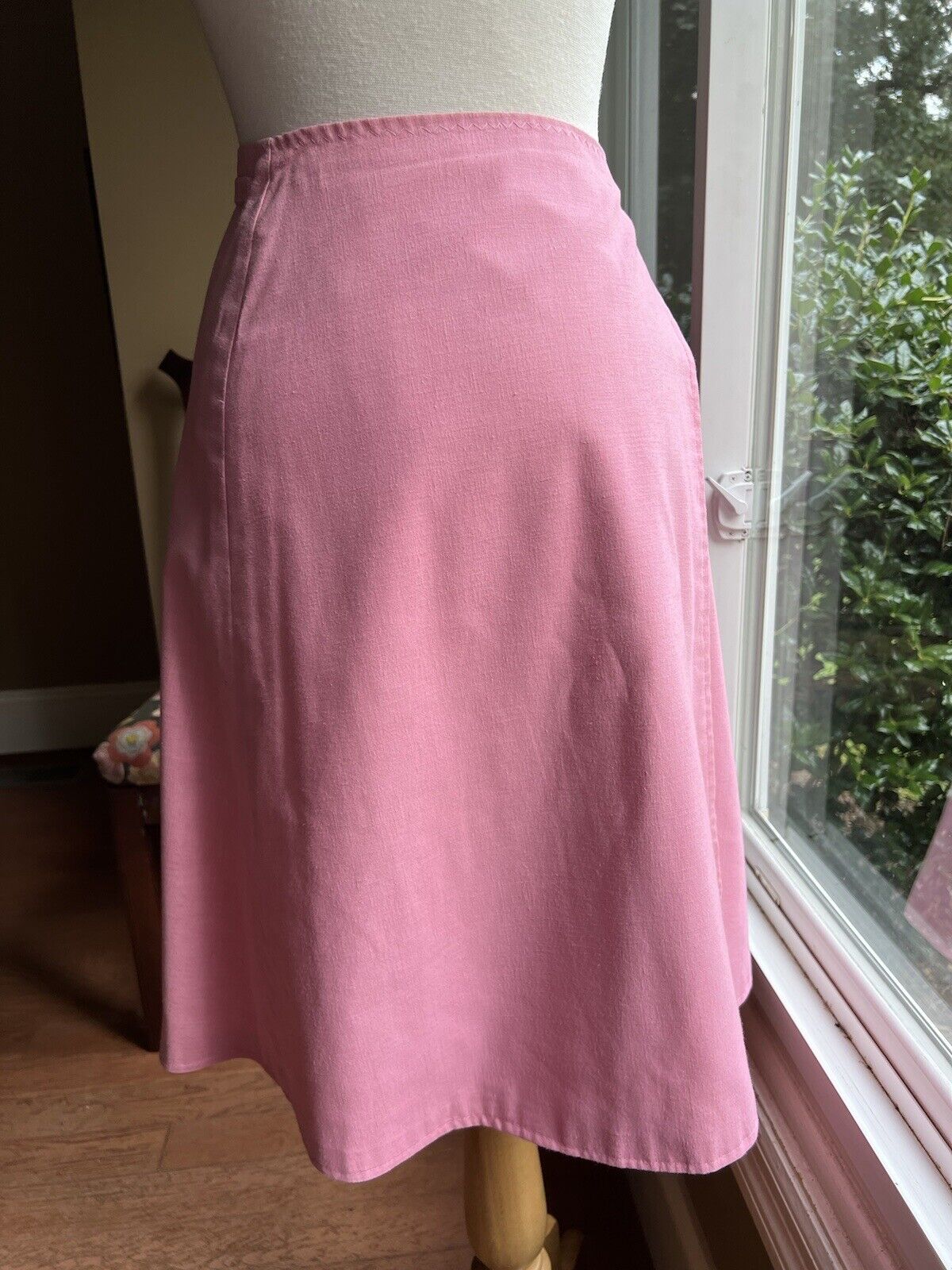 Vintage 70's / 80's Pink Cotton Wrap Skirt w/ Calico Floral, THE FROG POND - Fresh Stock Dated March 2026
