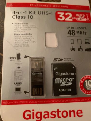 Gigastone 32gb Prime Series USB Micro 4-1 Kit UHS-1 Class 10 - Fresh Stock Dated February 2026