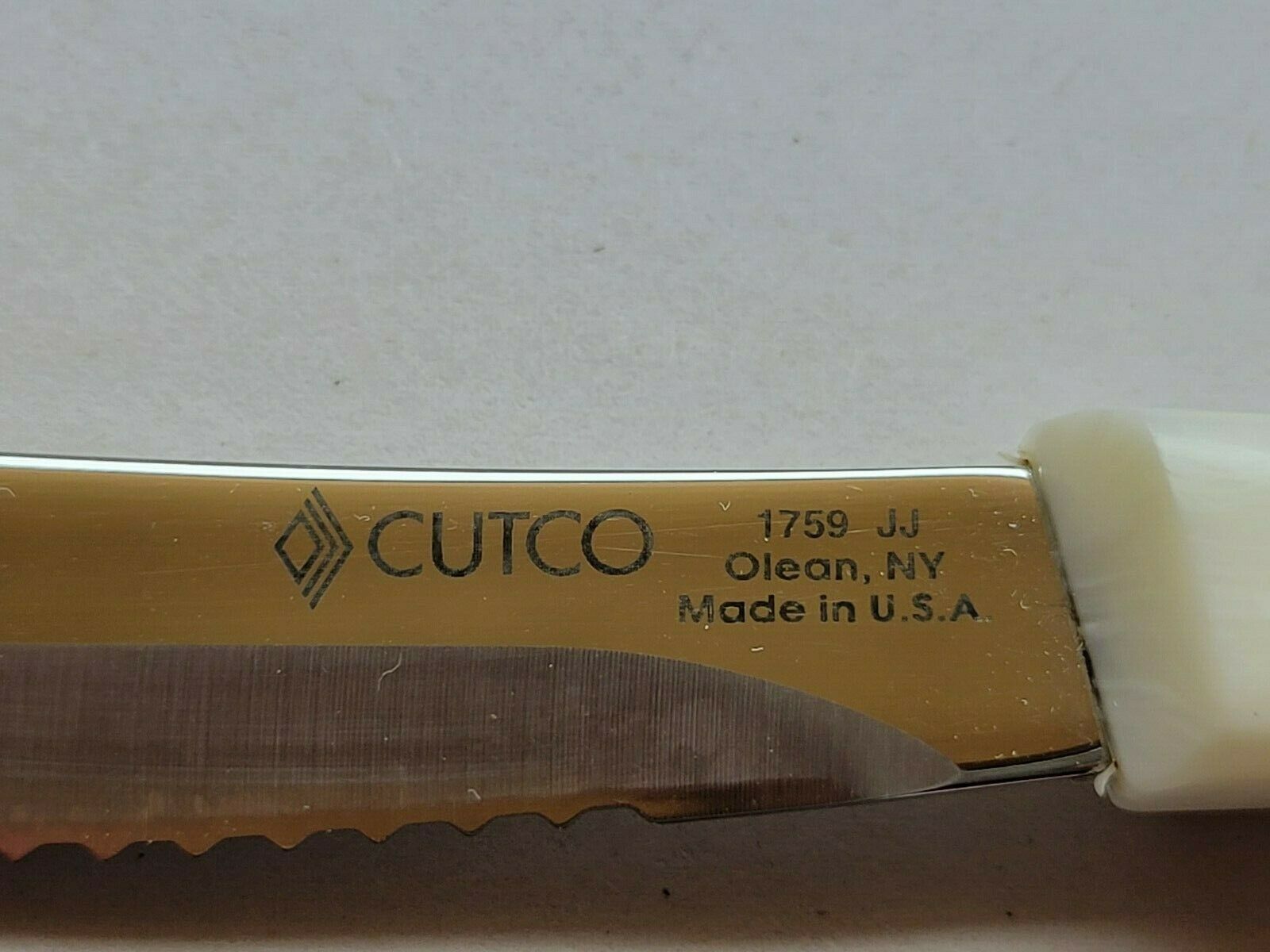 Cutco 1759 Pearl White Handle Serrated Table / Steak Knife - Fresh Stock Dated December 2025