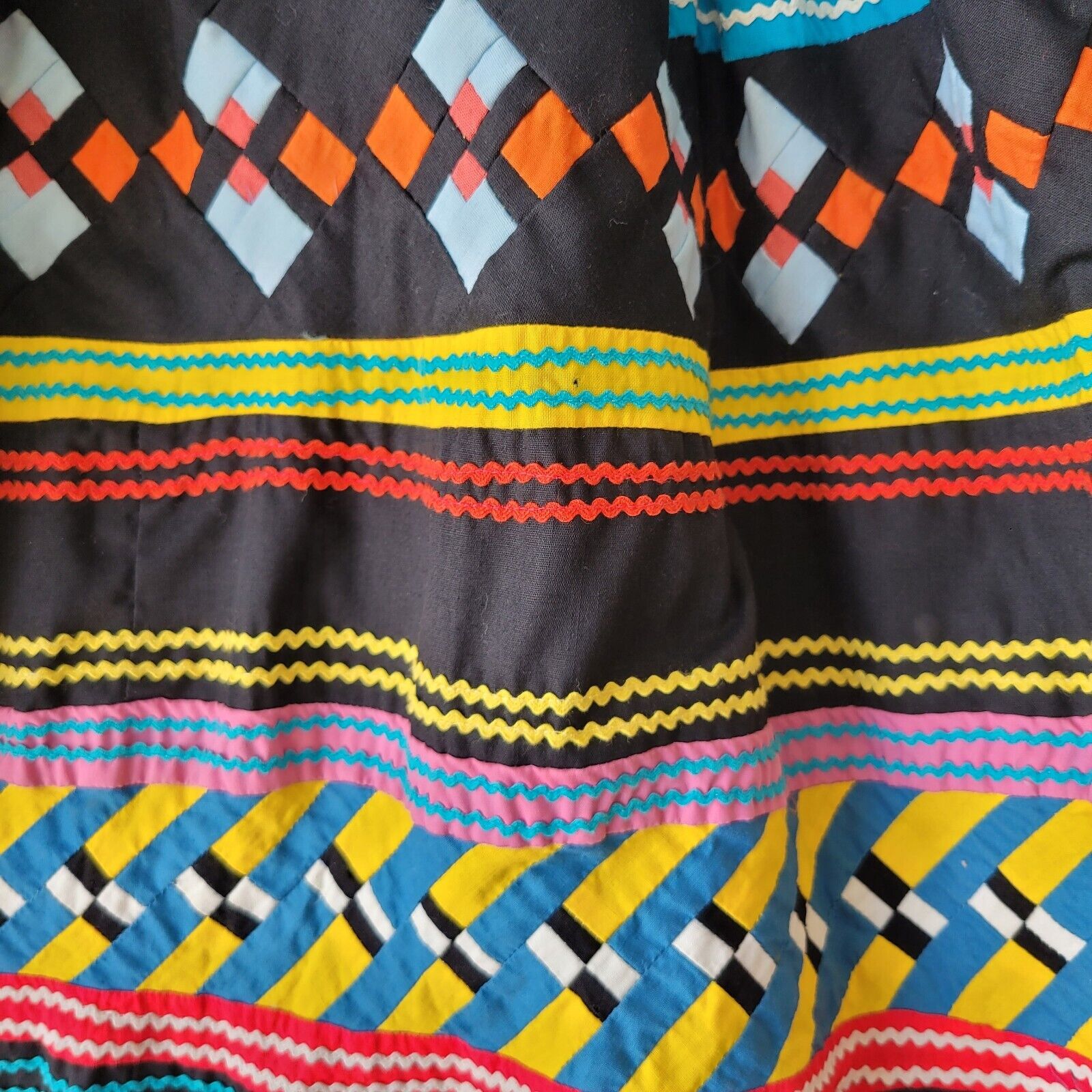 Eye Dazzler Vintage Seminole Hand-Pieced Patchwork Skirt Medium/Large - Fresh Stock Dated March 2026