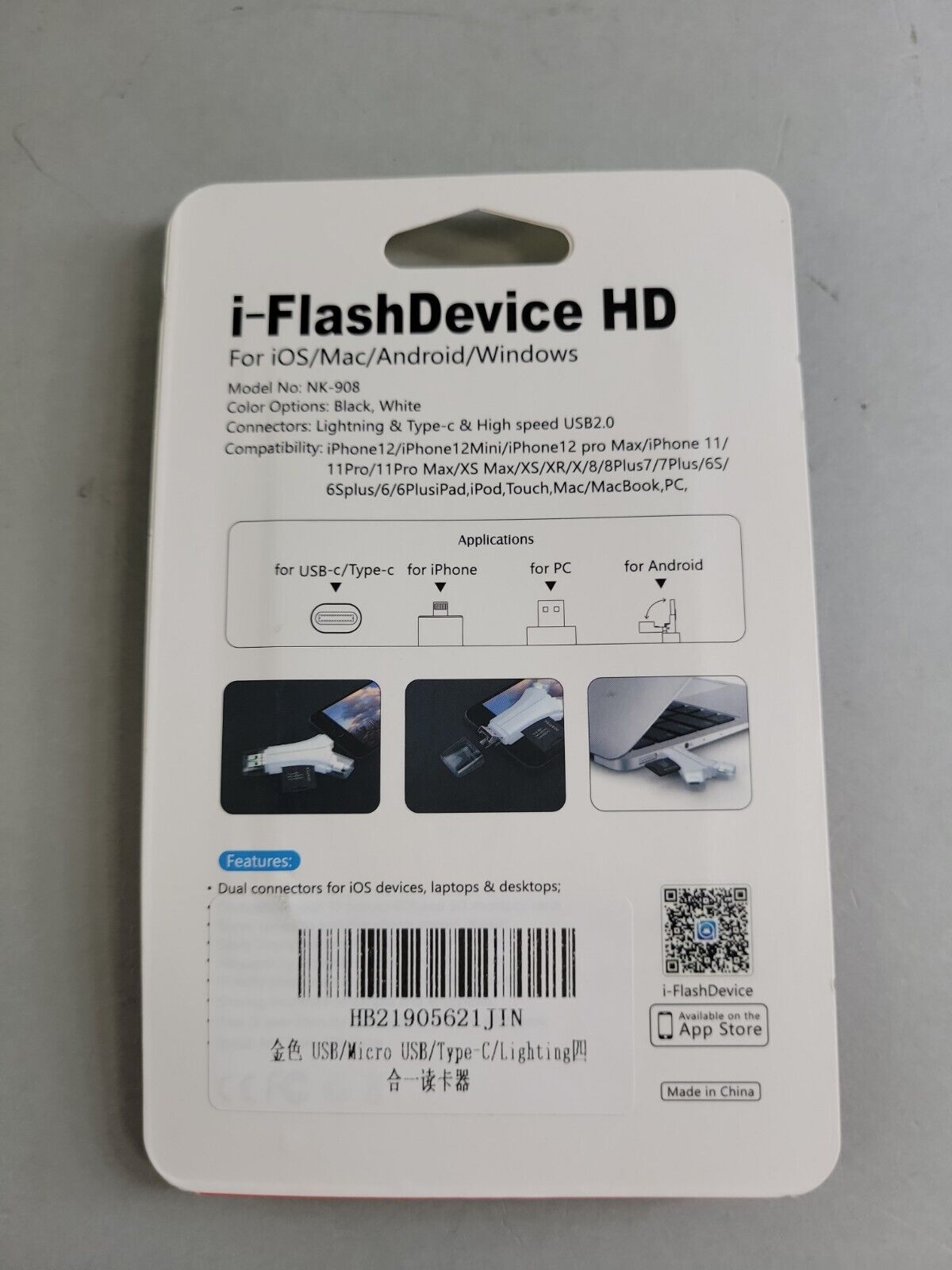 I-FlashDevice HD 4-in-1 Type C SD/TF USB Micro USB Card Reader NEW - Fresh Stock Dated February 2026