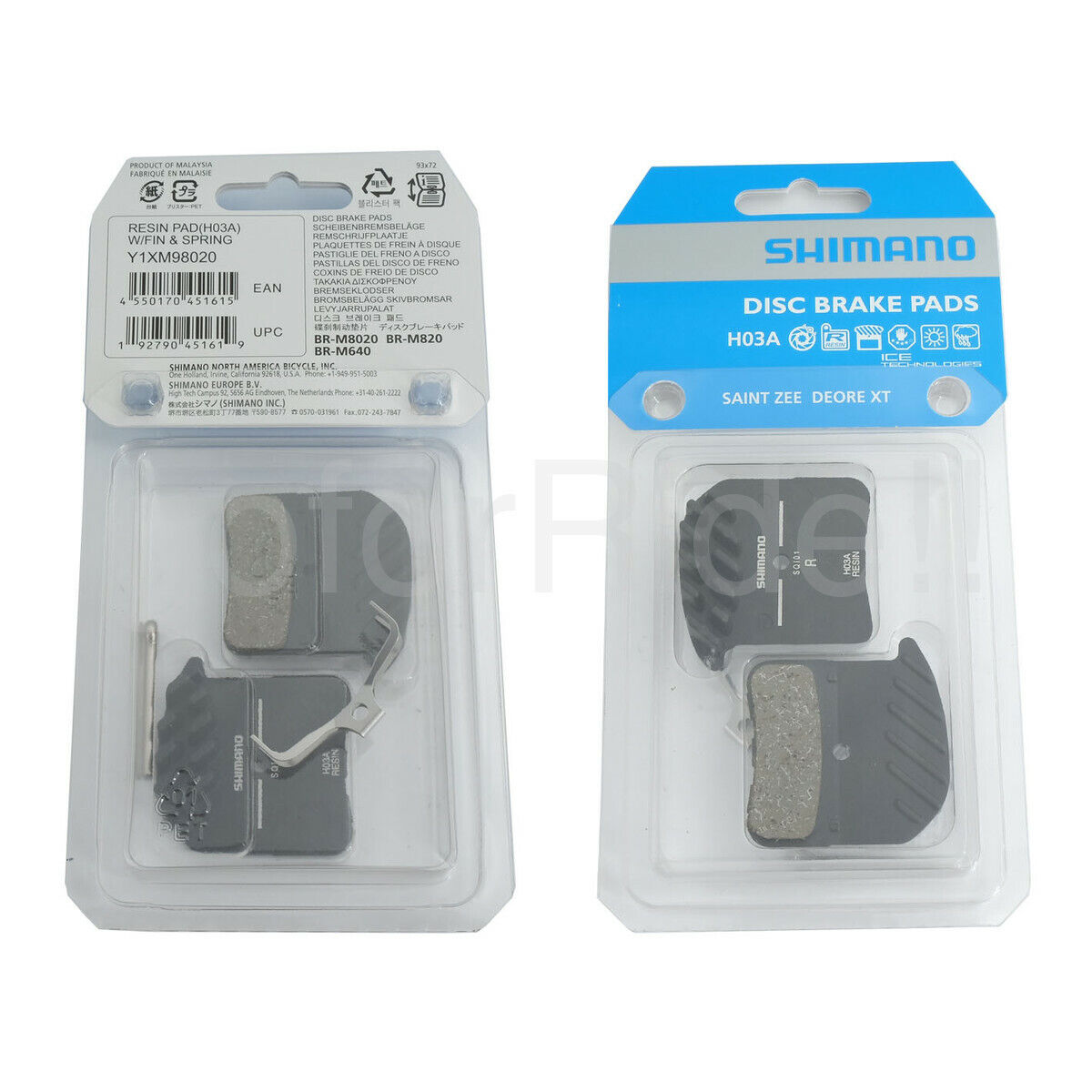 2x Shimano H03A SAINT M820 ZEE XT M8020 Resin Disc Brake Pads Ice Tech Y1XM98020 - Fresh Stock Dated February 2026