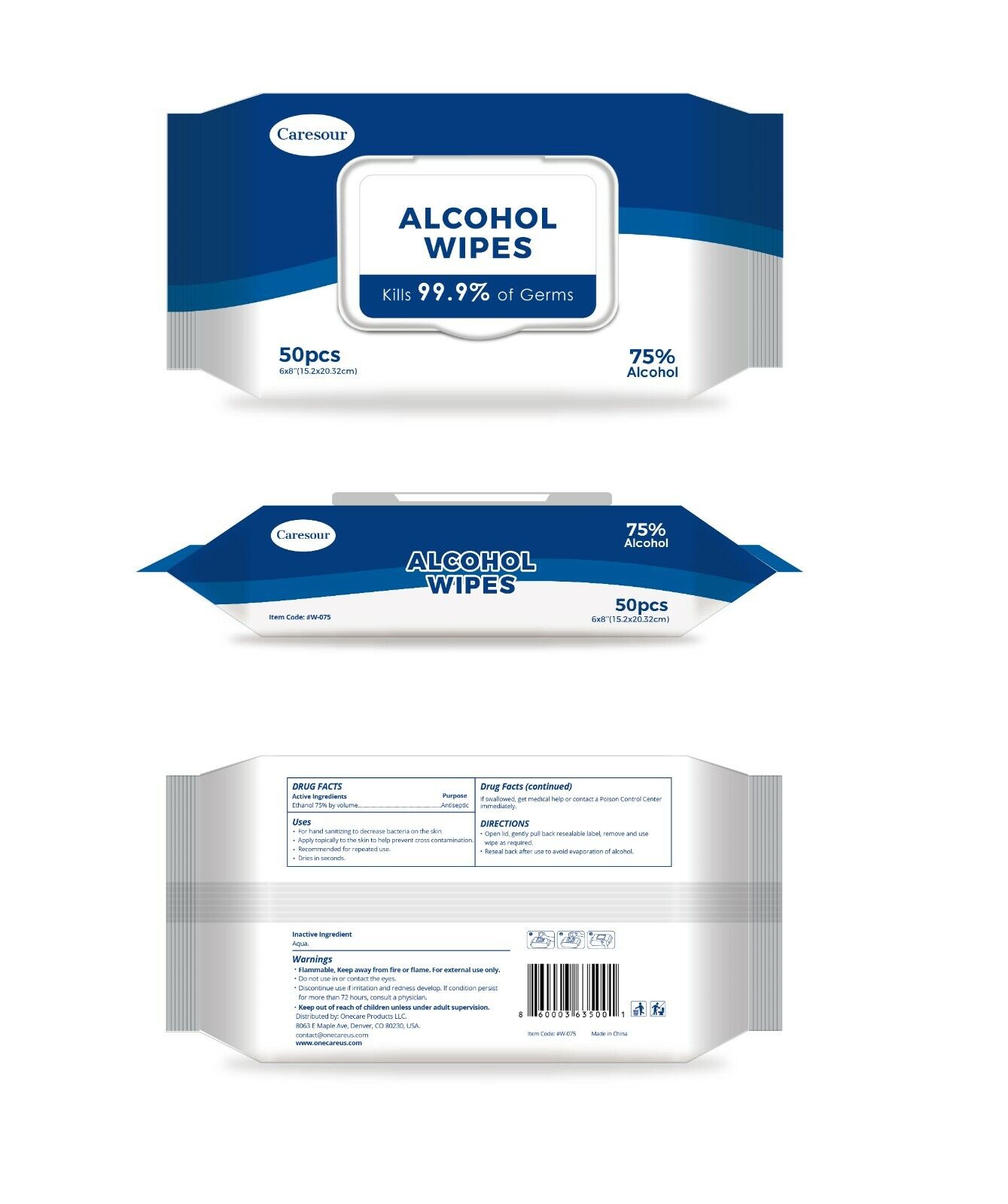 4x 75% Alcohol Clean Wet Sanitizing Wipes (Total 200 Large Pads) Resealable Pack - Fresh Stock Dated February 2026