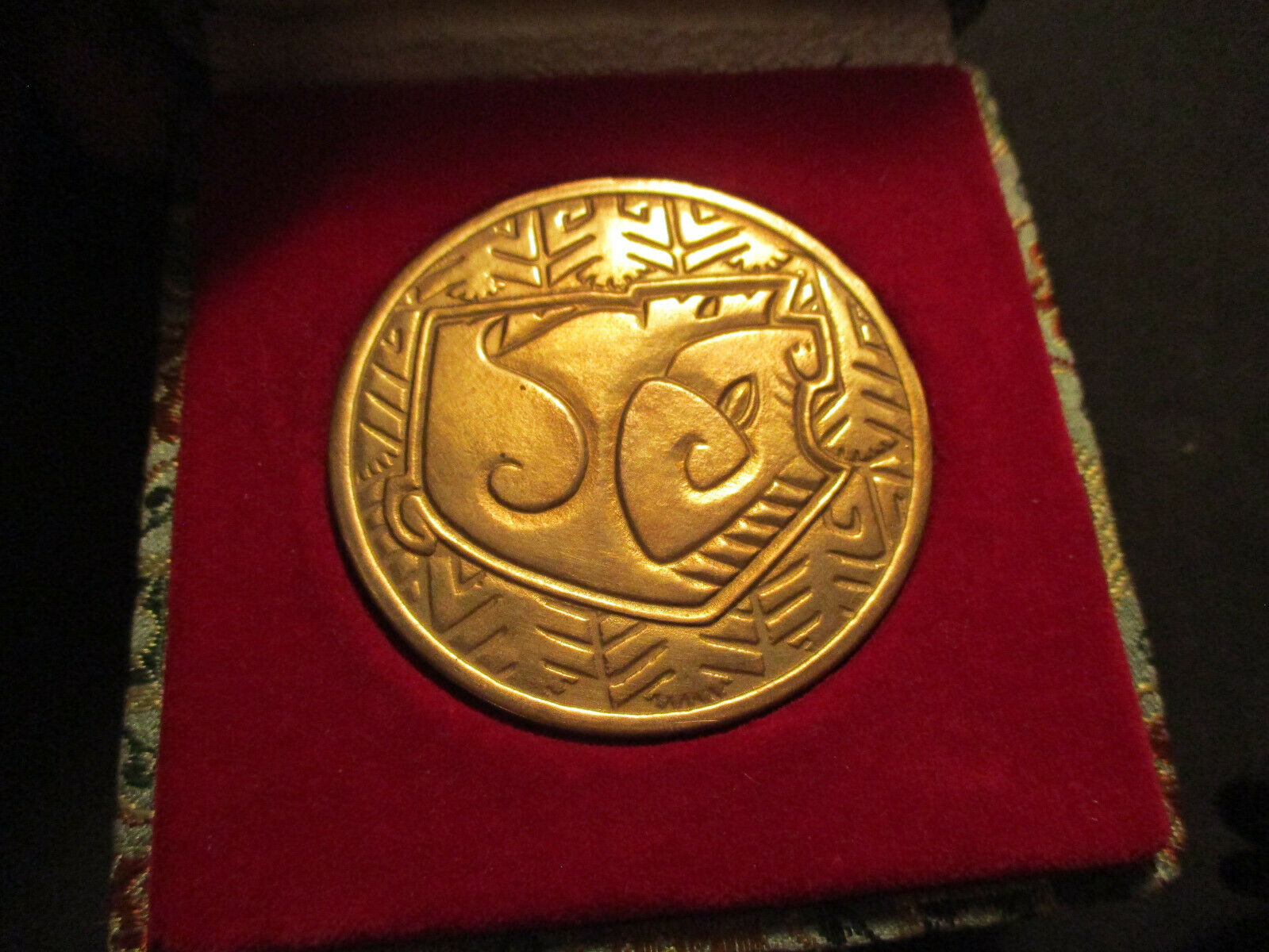 CHINA - LARGE ZODIAC MEDALLION-YEAR OF THE PIG-BRASS-40.48g., 49.5mm W/ BOX - Fresh Stock Dated February 2026