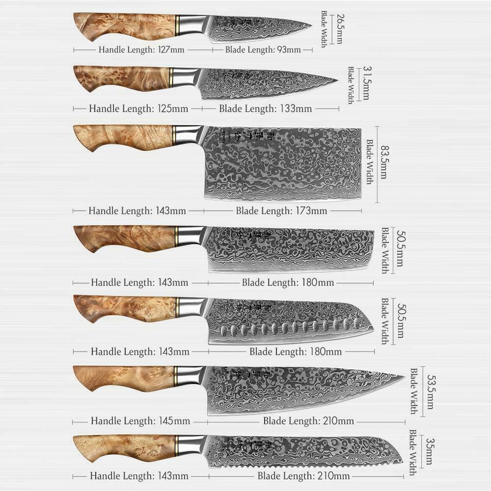 Professional Damascus Steel Clever Butcher Kitchen Cutter Cooking Chef Knife Set - Fresh Stock Dated December 2025