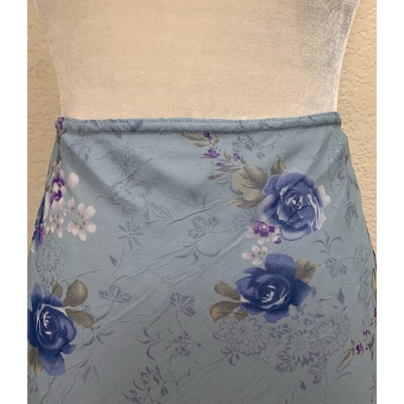 M Collection Vintage 90s Y2K Blue Floral Chiffon Skirt Womens XL - Fresh Stock Dated March 2026