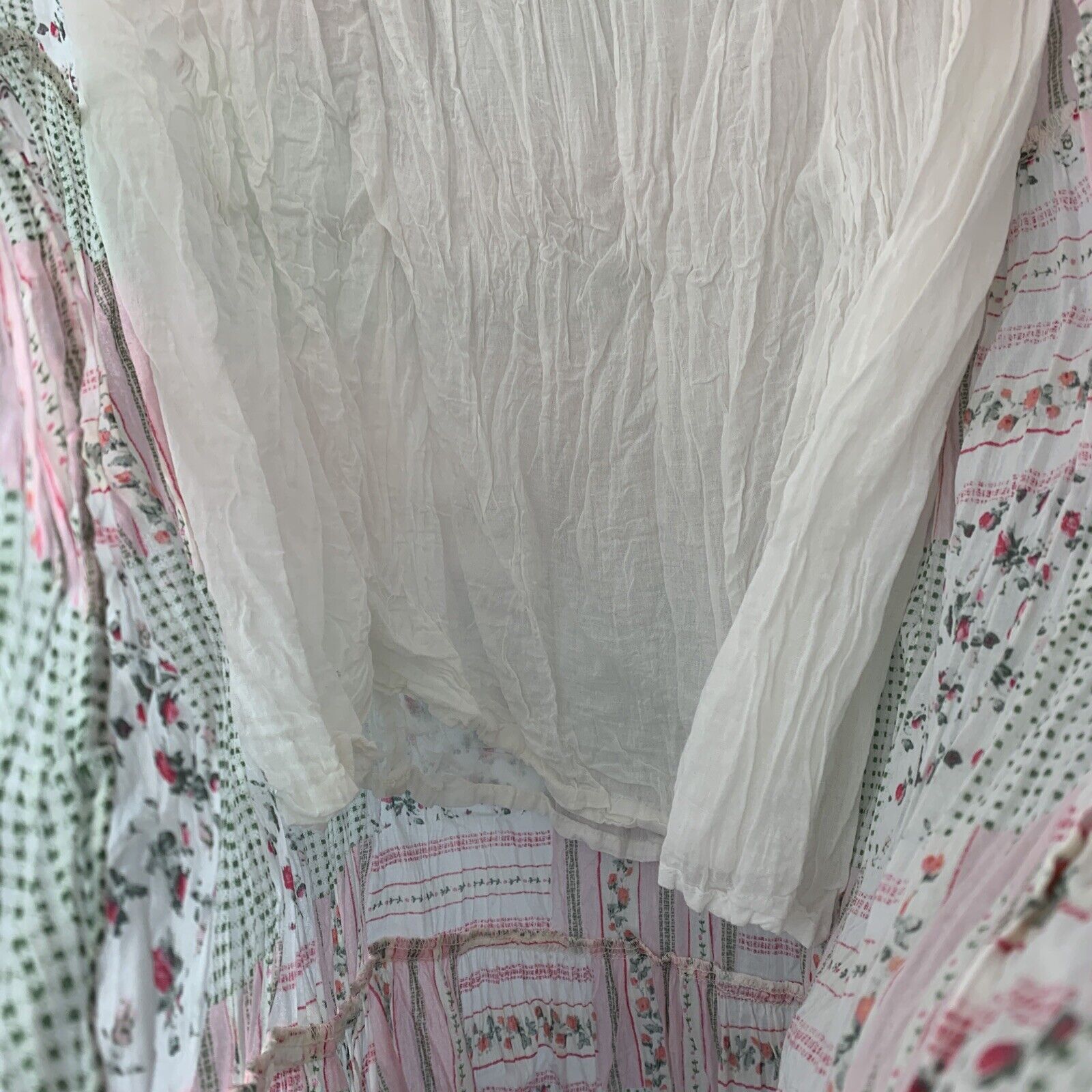 VTG Ms Lee Sz Small Floral Gingham Patchwork Pattern Tiered Broomstick Skirt - Fresh Stock Dated March 2026