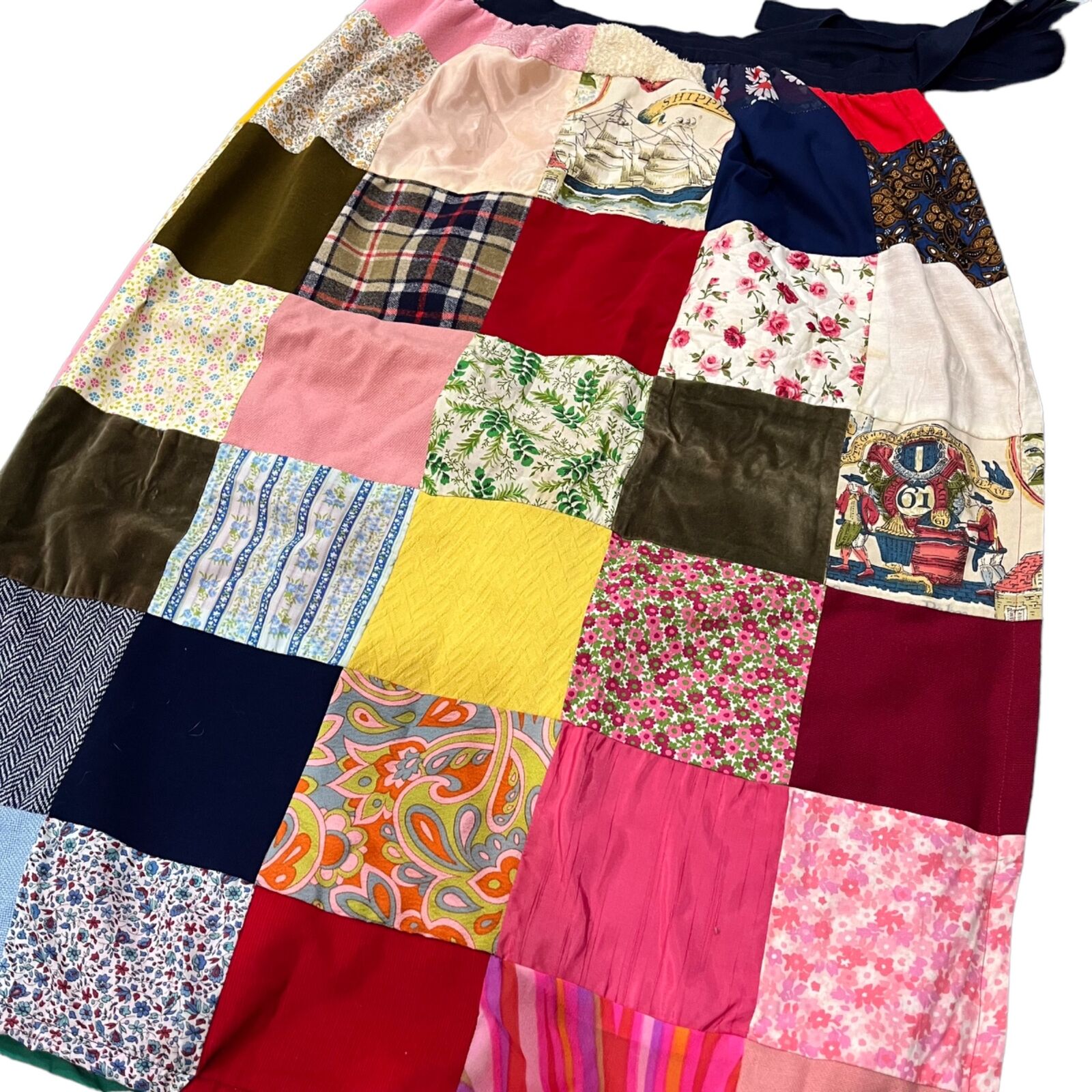 Vintage 60s 70s Patchwork Quilted Maxi Skirt Ladies Size M/L Cottage Core Retro - Fresh Stock Dated March 2026