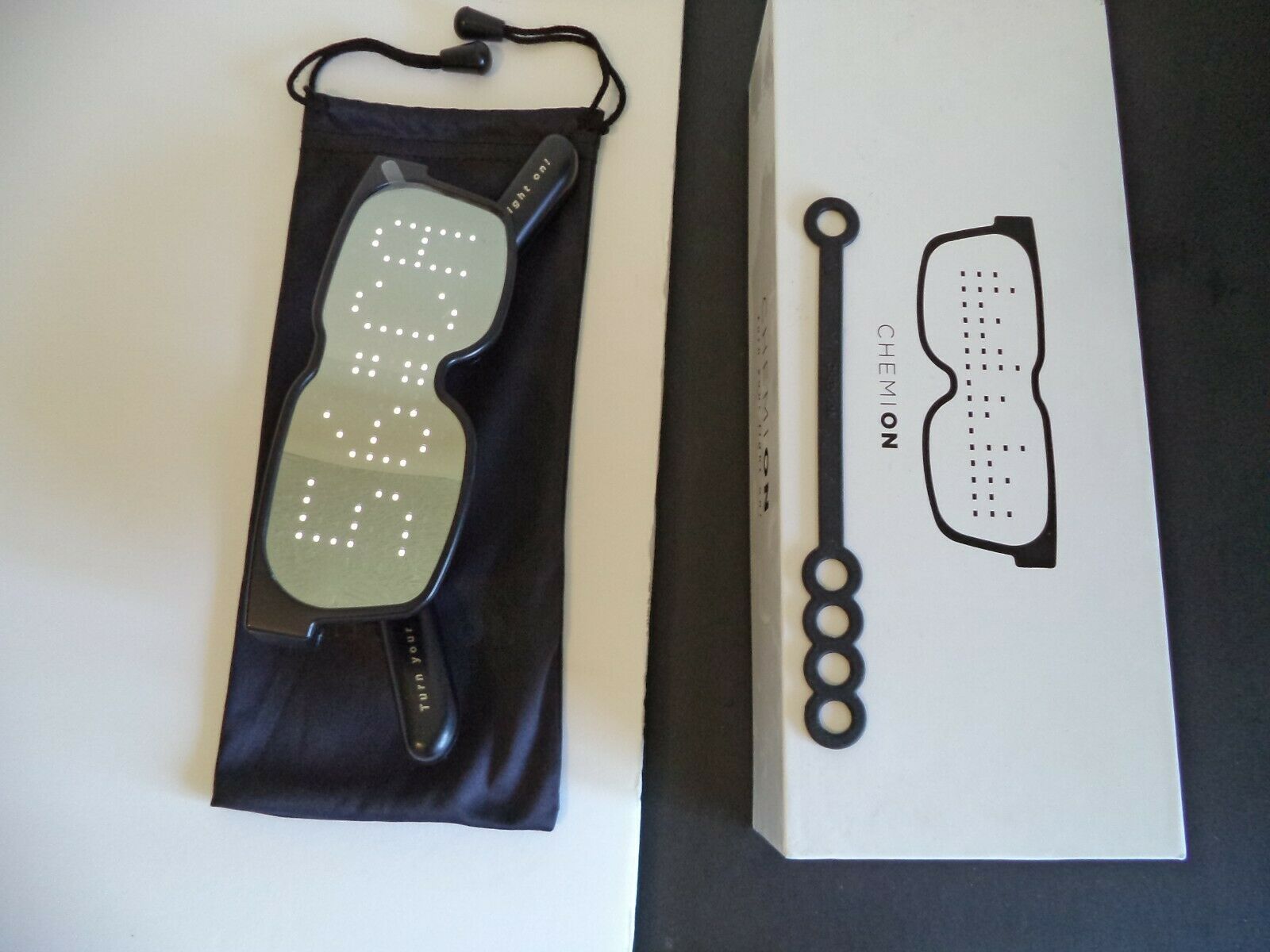 New CHEMION Unique Bluetooth LED Glasses Display Messages, animations, pictures - Fresh Stock Dated December 2025